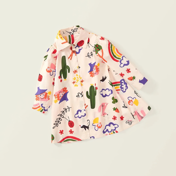 Vestido camisero scribble