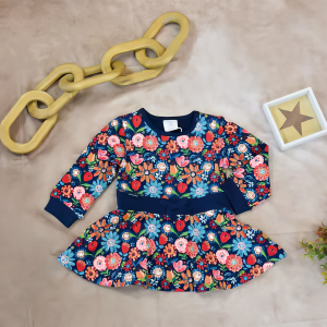Vestido felpa flores